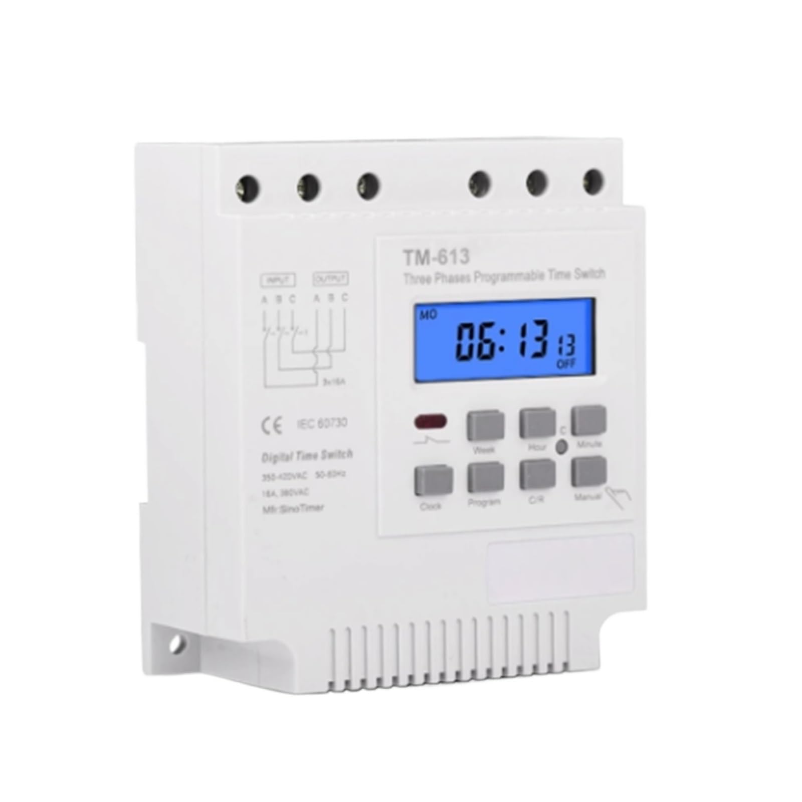 RWRAPS Interruptor Temporizador programable Interruptor programable con Temporizador trifásico 380V 415V con retroiluminación
