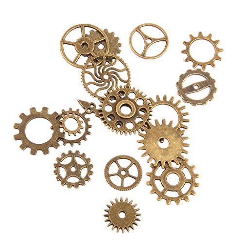 17pcs Steampunk Colgantes Engranajes Encanto Ruedas Hallazgos Encanto Collar De Bricolaje