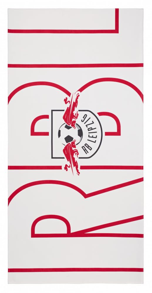 RB Leipzig Duschtuch - Dynamic - Weiß | 90 x 180 cm Badetuch | Strandtuch RBL