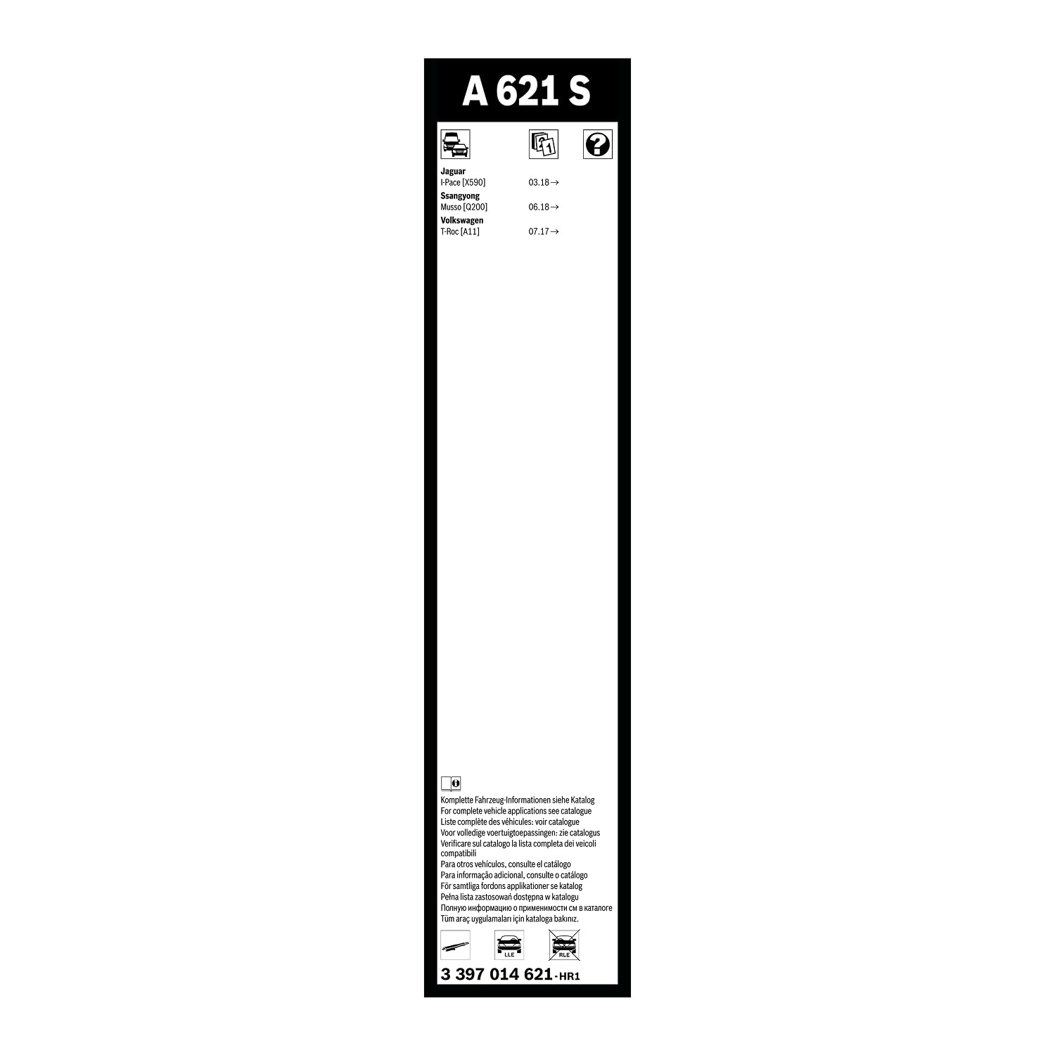 BOSCH Balai d'essuie-glace Aerotwin A621S avant 3397014621 | Compatible avec: ALFA ROMEO TONALE, AUDI E-TRON, E-TRON Sportback, Q8, JAGUAR I-PACE, PORSCHE TAYCAN, TAYCAN Cross Turismo
