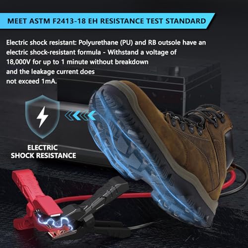Image of Mens steel toe work boots - ASTM Steel Toe + Waterproof + 2 Different Insoles + Anti-slip Rubber Outsole + Multiple Application Scenarios