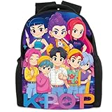 UBBY Demon Hunters Mochila escolar infantil impresa en 3D para estudiantes - 33 x 24 x 14,5 cm (14 pulgadas) Mochila escolar de estilo lindo para adolescentes y niños, Boygroup Girlgroup, Mittelgroße