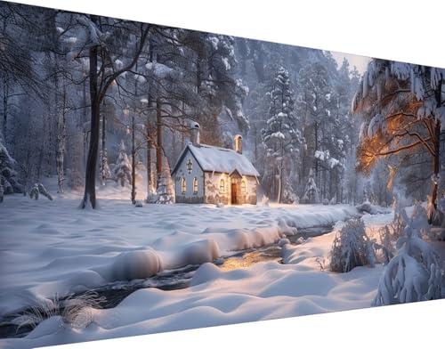 Broderie Diamant Kit Complet paysage enneigé pour s'évader chez soi