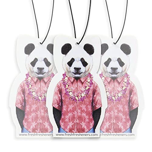 Image of Panda Car Air Freshener 4 Pack Scented With Premium Oils By Fresh Fresheners (4 Pack)