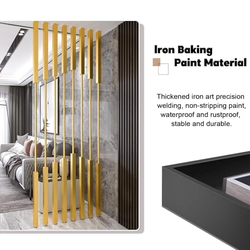 8 separadores de habitación de metal, paneles de pared de división de suelo, pantallas de privacidad para el hogar, oficina o espacios de eventos, solución divisora elegante y duradera