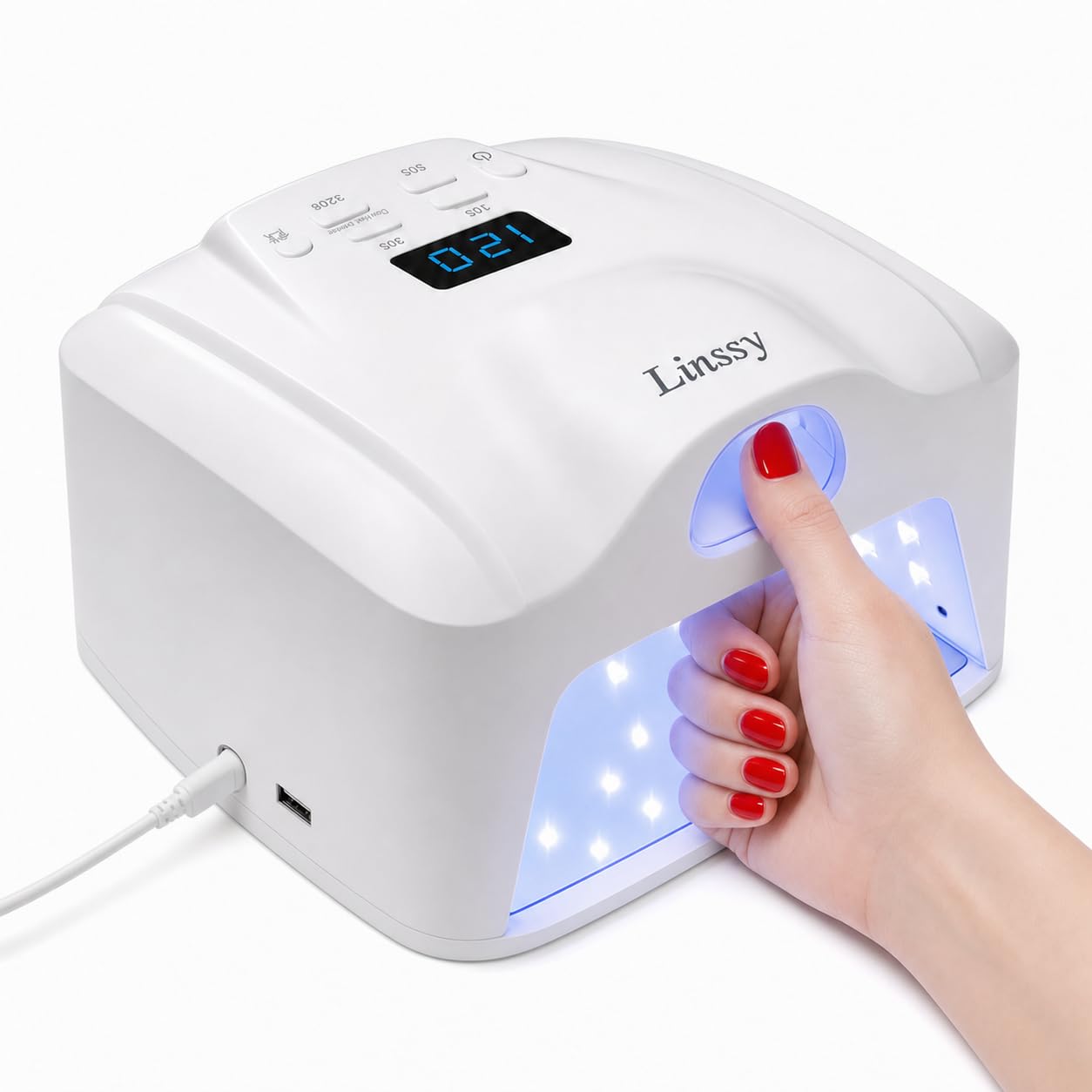 Dual Ports UV LED Nail Lamp for Gel Nails,72W Gel Lamp with Thumb Light