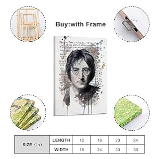 LIULANG Frases De John Lennon Poster décoratif sur toile pour salon, chambre à coucher 50 x 75 cm - Les Beatles, Paul McCartney, John Lennon, RIngo Starr, George Harrison LIULANG Frases De John Lennon Poster décoratif sur toile pour salon, chambre à coucher 50 x 75 cm – Image 2