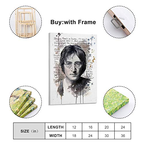 LIULANG Frases De John Lennon Poster décoratif sur toile pour salon, chambre à coucher 50 x 75 cm - Les Beatles, Paul McCartney, John Lennon, RIngo Starr, George Harrison LIULANG Frases De John Lennon Poster décoratif sur toile pour salon, chambre à coucher 50 x 75 cm – Image 3