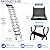 12 Stpes Wall-Mounted Folding Stairs, Telescopic Attic Ladder, Pull Down System Folding with Handrail, Applicable Height is 9.6-10ft, Extendable Ladder for Home Garage Attic(Black, 9.6-10ft)