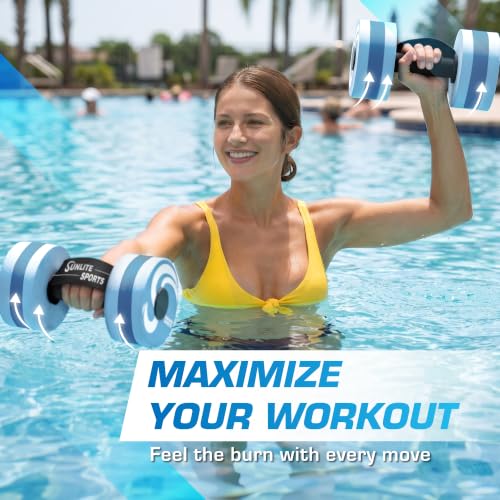 Image of Sunlite Sports Water Workout Combo Set, High Density Water Weights for Pool Exercise, Dumbell, Swim Belt, Aerobics Equipment, Aqua Jogger Belt, Pool Fitness, Aqua Therapy & Exercise