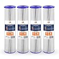 Aquaboon Whole House Sediment Water Filter - 4.5 x 20 Water Filter - 5 Micron Pleated Whole House Water Filter Cartridge Compatible w/AquaPure AP810 2, Pentek ECP5-BB, Hydronix SPC-45-1005 (4 Pack)