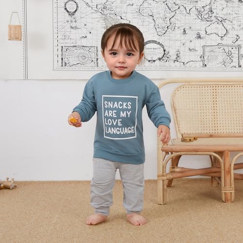 Baby Boy Fall Clothes Set Long Sleeve Letter Print Sweatshirt Pants Toddler Infant Outfits 6 12 18 24 Months 2T2