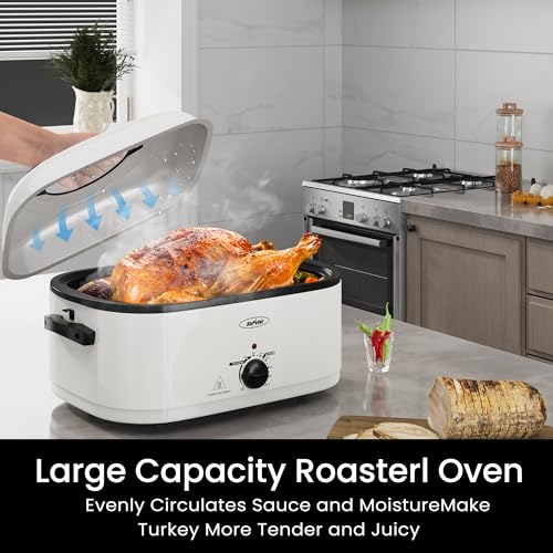 image for Sunvivi 24 Quart Electric Roaster with Removable Pan, 28 LB Electric T