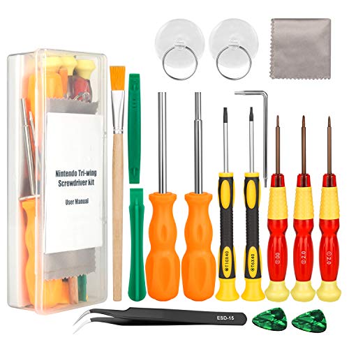 Keten Repair Kit for Nintendo Switch, 17in1 Professional Full Security Screwdriver Game Bit Repair Tool Kit for Nintendo Switch/Nintendo Switch Lite/JoyCon, NES/SNES/GBA