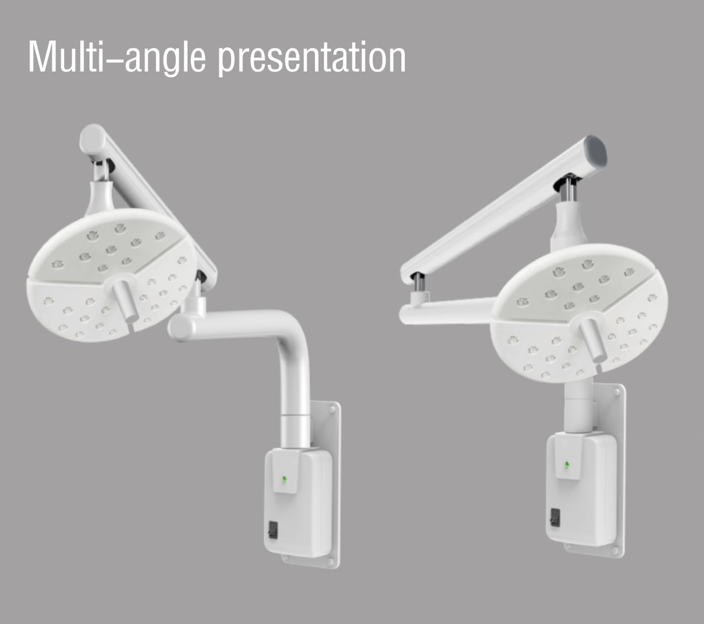 WoodHW White Wall-Mounted Surgical Aid Light Medical Exam Shadowless Lamp LED 50W