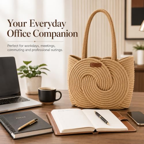 Image of Handbag for Women | Handmade Natural Cane & Dry Grass Tote Bag | Stylish Shoulder Bag for Women | Ladies Purse for Office, Travel & Daily Use | Gift for Women
