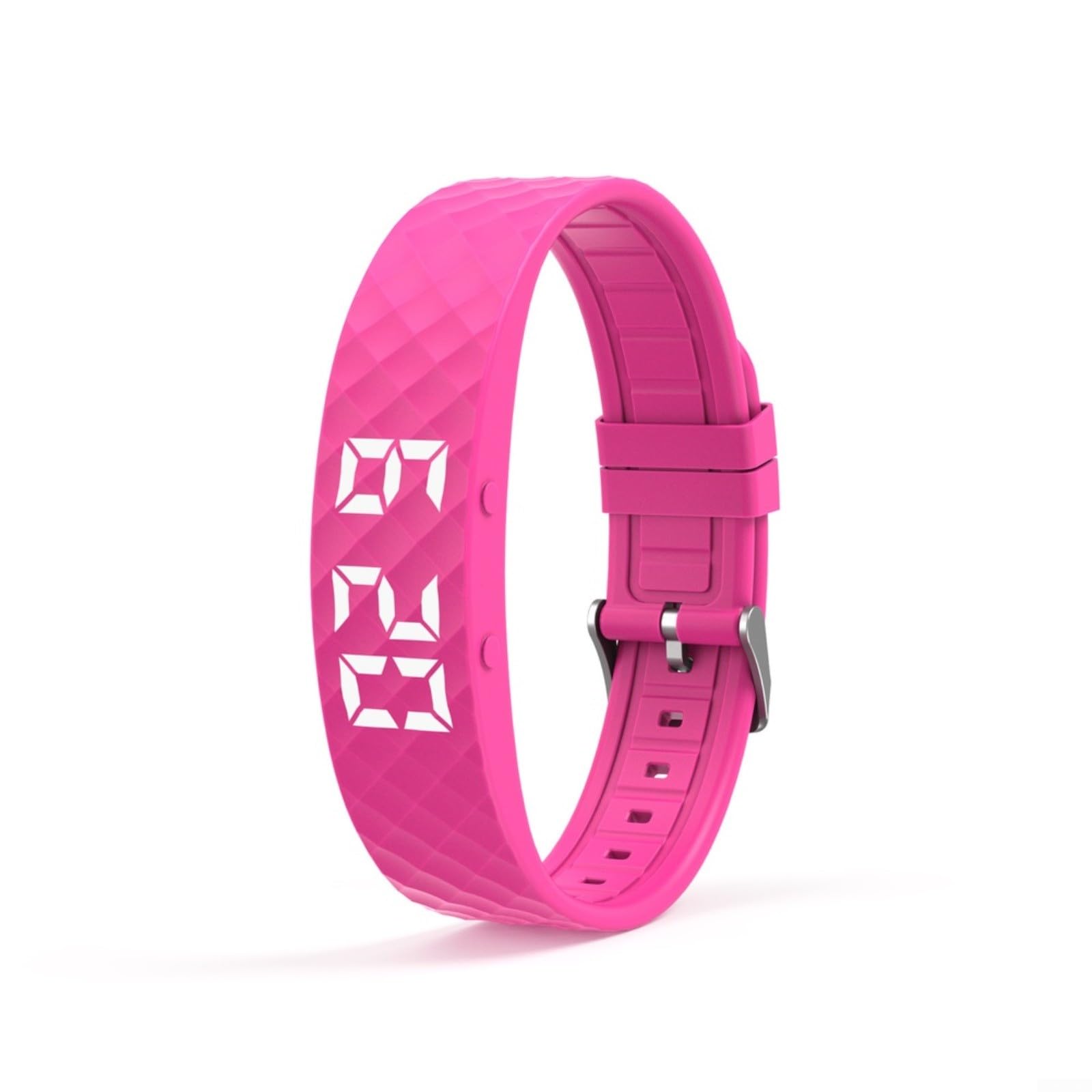 HEIBTENY For Smart Vibration Bracelet Rechargeable Fitness With 8 Custom Alerts IP65 Waterproof Step Counter Watch 45-Day Standby Sports Band For Running Swimming(Rose Red)