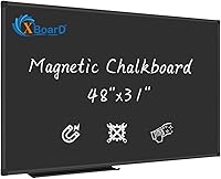 Vista 8 de XBoard Pizarra magnética de 48 x 36 pulgadas, pizarra negra con 2 imanes, marco de aluminio negro