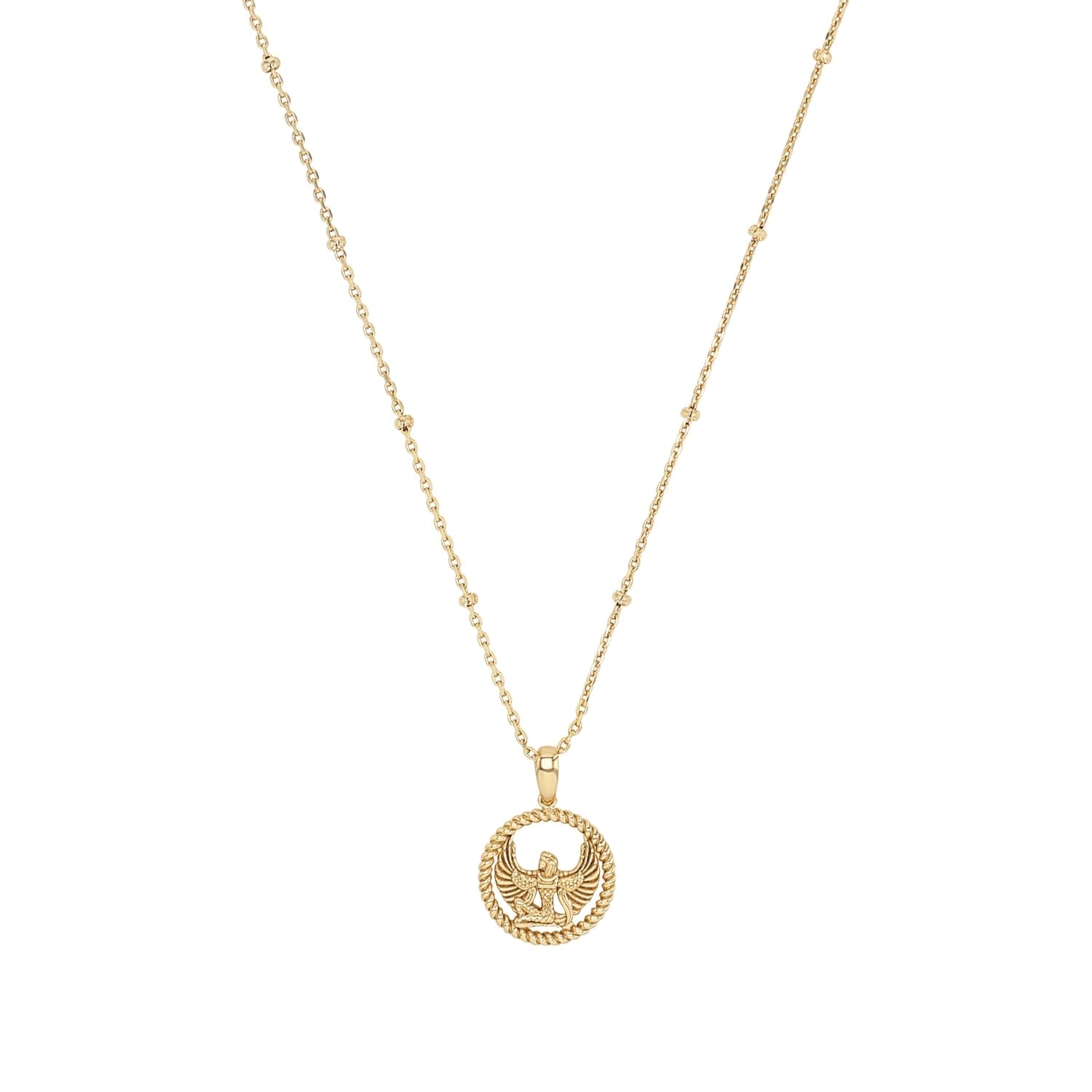 NOELANI Kette mit Anhänger 925 Sterling Silber Damen Halsschmuck, 40+5 cm, Gold, Kommt in Schmuck Geschenk Box, 2039644