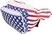 Sojourner American Flag Fanny Pack - USA Packs, 4th of July, Stars and Stripes, Red White, and Blue Eagle Waist Bag Belt Bags Bumbag