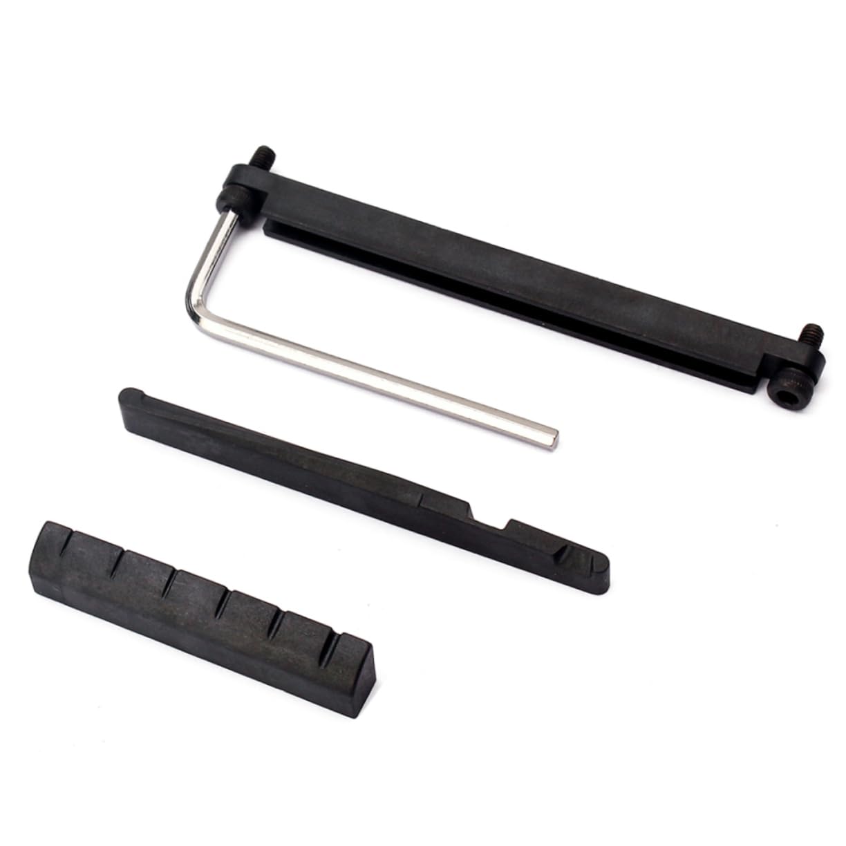 GOOHOCHY Adjustable Guitar Saddle and Nut Set for Folk Guitar Upper Nut Lower Nut Adjustable Rail Essential Guitar Accessories for Enhanced Sound and Performance