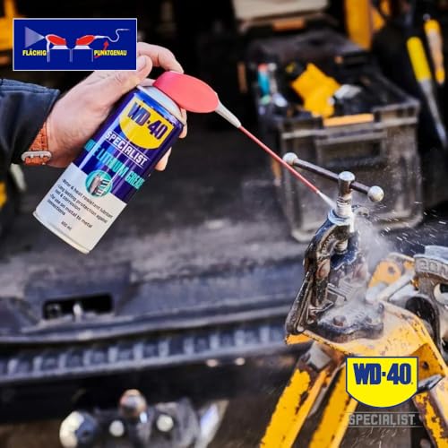 WD-40 Specialist Weißes Lithiumsprühfett Smart Straw 300ml – Dickflüssiges Schmierfett für Metall-auf-Metall-Verbindungen, hohe Druckbelastung, ideal für Getriebe, Lager & bewegliche Teile im Fahrzeug