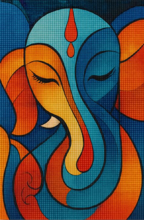CRAFTMATE DIY Diamond Painting Art Kit – Framed Crystal Canvas Craft Kit for Adults & Kids | Ganesha Diamond Art Kit | 20 x 30 cm-image-10
