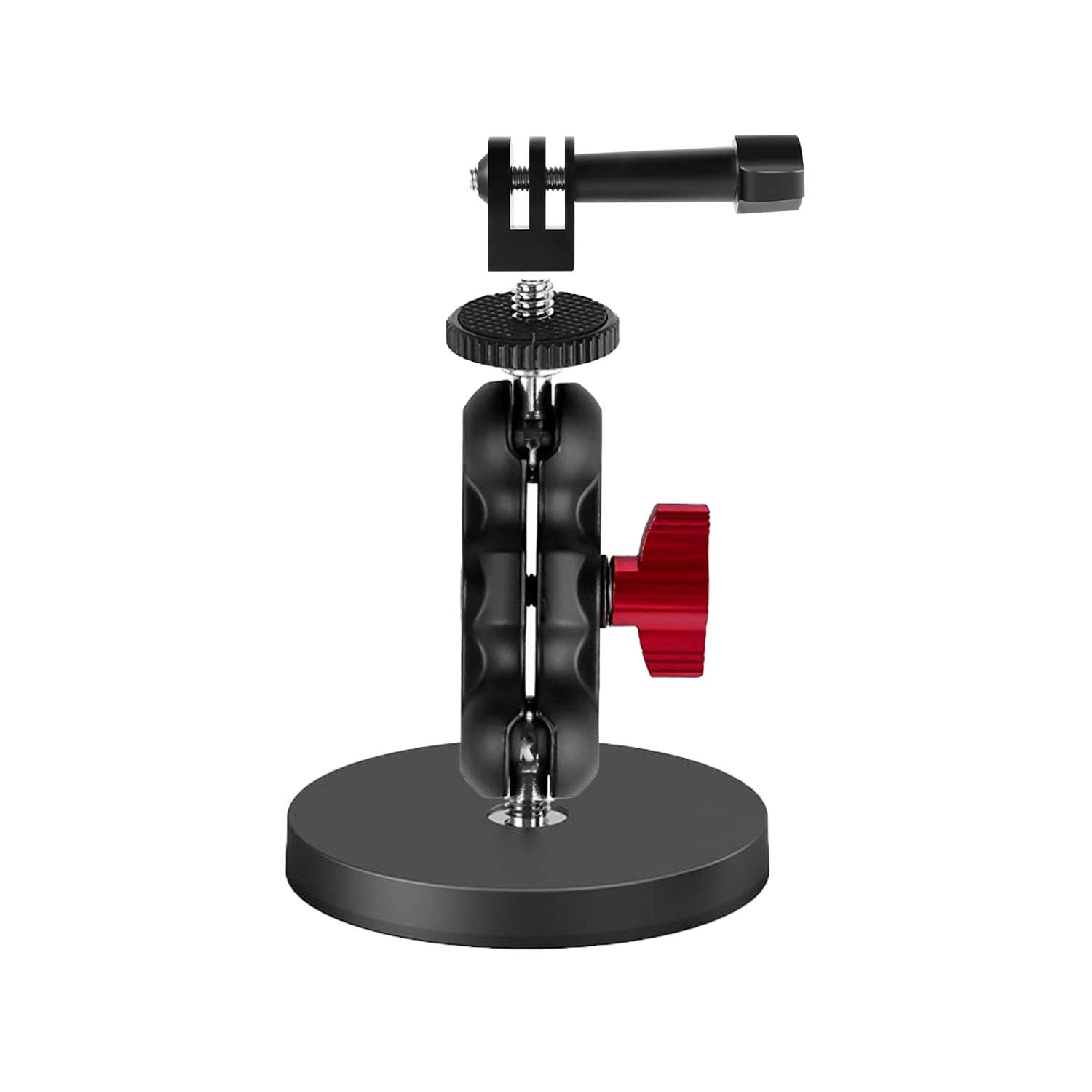 Magnetic Camera Mount for gopro,usmallbee Magnetic Mount Base with Double Socket Arm for car Motorcycle, Photography Light Fixture Bracket