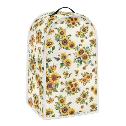 Image of Talayituse Sunflower Bee Print Blender Dust Cover, Fingerprint Protection Cover for Stand Mixer or Coffee Machine, Home Kitchen Appliance Covers for Stain Dust Resistant Supplies