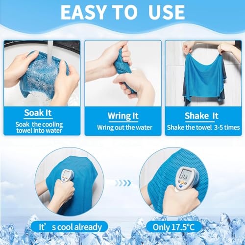 Honoson Cooling Towel Bulk – Neck & Face Cool Chilly Towels Microfiber Breathable Sport Sweat Rag for Gym, Yoga, Travel, Camping, Running, Outdoor