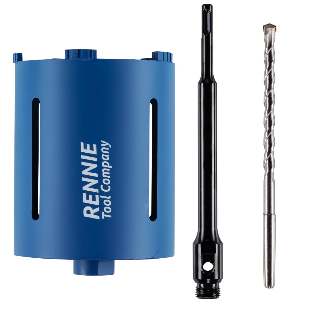 127mm x 150mm Long Diamond Core Drill Bit Set With SDS Adapter Centre Drill