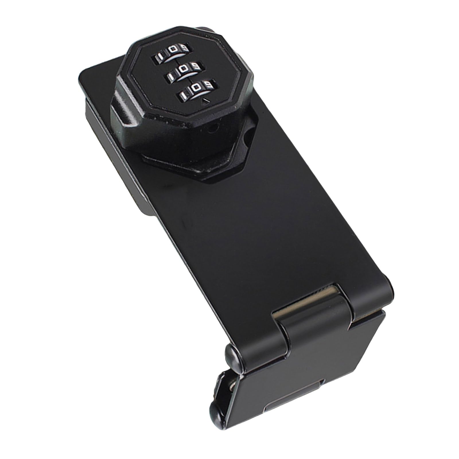 Crffz Gentleman Black Secure 5Inch Metal Hasp With Integrated Combination Multifunction Security Hasp For Cabinet Door & Small Entryways Keyless Entry