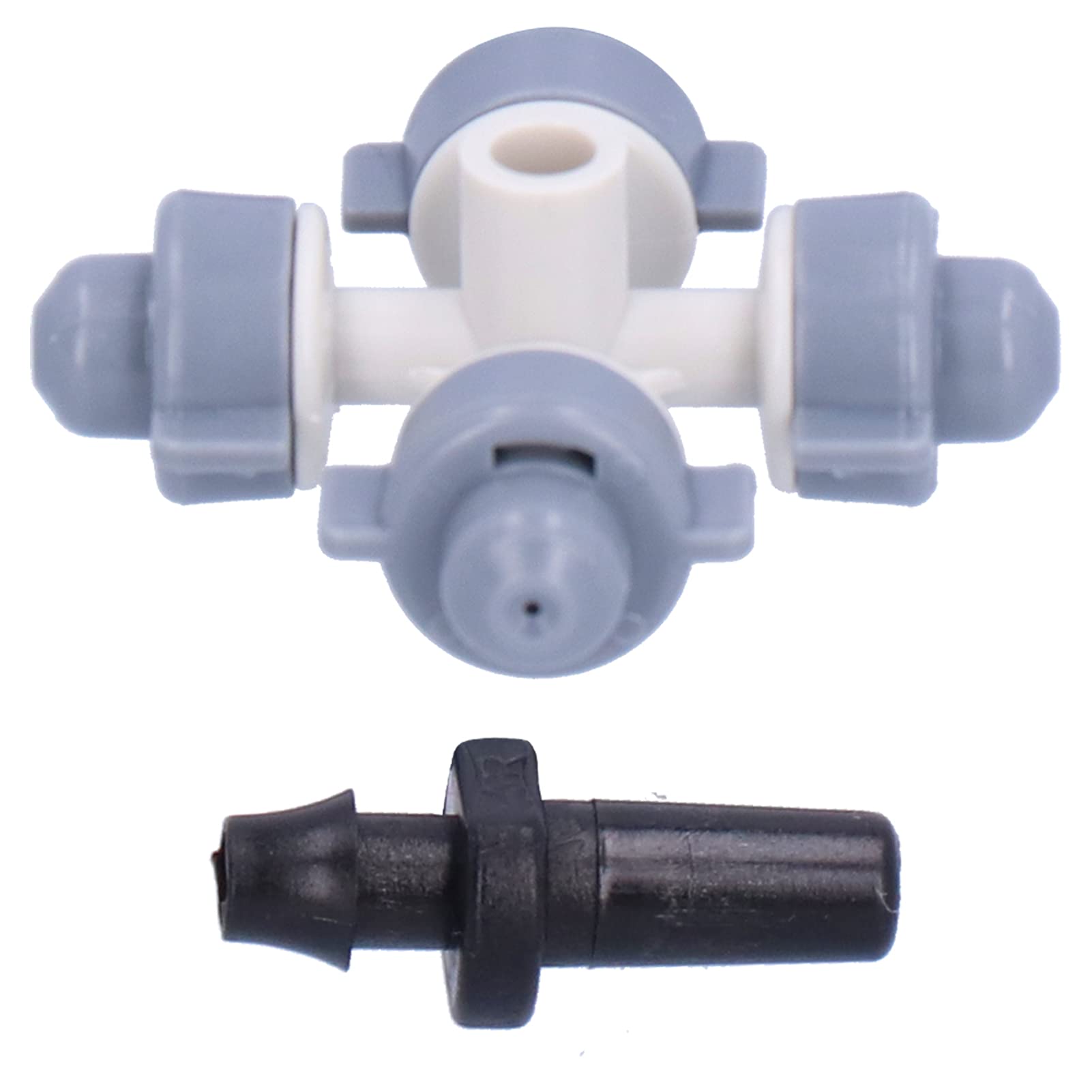 50 Set Ugello nebulizzatore, Ugello spruzzatore a 4 uscite, Ugello nebulizzatore per irrigazione da giardinaggio, Accessorio per irrigazione con irrigatore sospeso