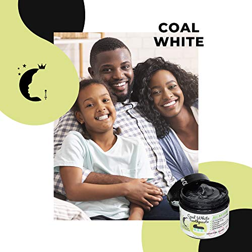 Coal White Toothpaste , Charcoal Teeth Whitening Toothpaste, Natural Activated Charcoal Toothpaste , Fluoride Free Toothpaste For Oral Care (2 Oz) - Mysteek Naturals #TOP1