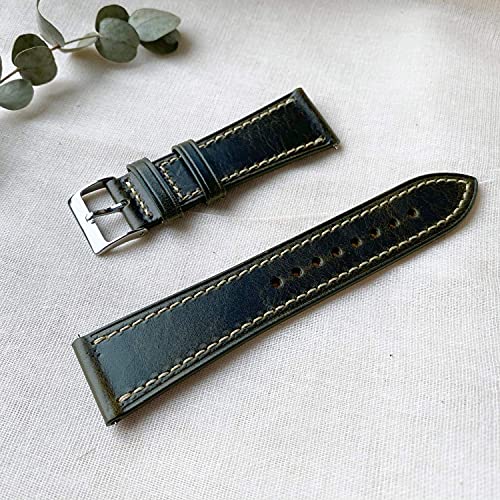 Bracelet montre cuir 24mm marron pour remplacer une sangle usée avec confort