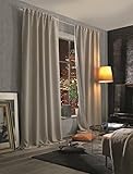 Rideau acoustique avec tissu thermique et fonction occultant, couleur unie. Protection contre le bruit, la chaleur, le froid et les courants d'air.