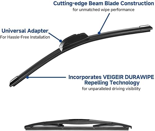 Vista 14 de Paquete de 3 limpiaparabrisas compatibles con Toyota RAV4 2019-2022, limpiaparabrisas delantero y trasero, juego de cuchillas de repuesto para mi