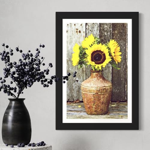 Tournesols dorés INKati un vase rustique pour illuminer votre décoration de salon