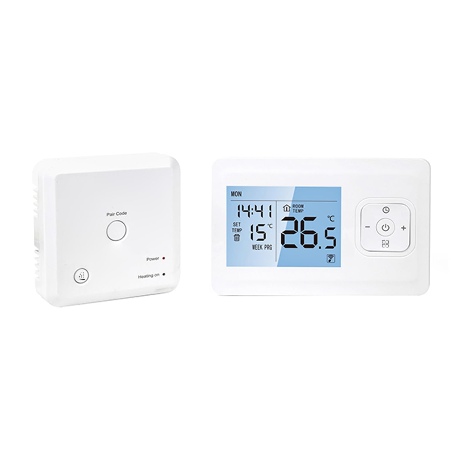 Termostat Wi-Fi, inteligentny termostat, bezprzewodowy, programowalny termostat z odbiornikiem RF, montowany na ścianie, sterowanie aplikacją, sterowanie głosem, kompatybilny z asystentem