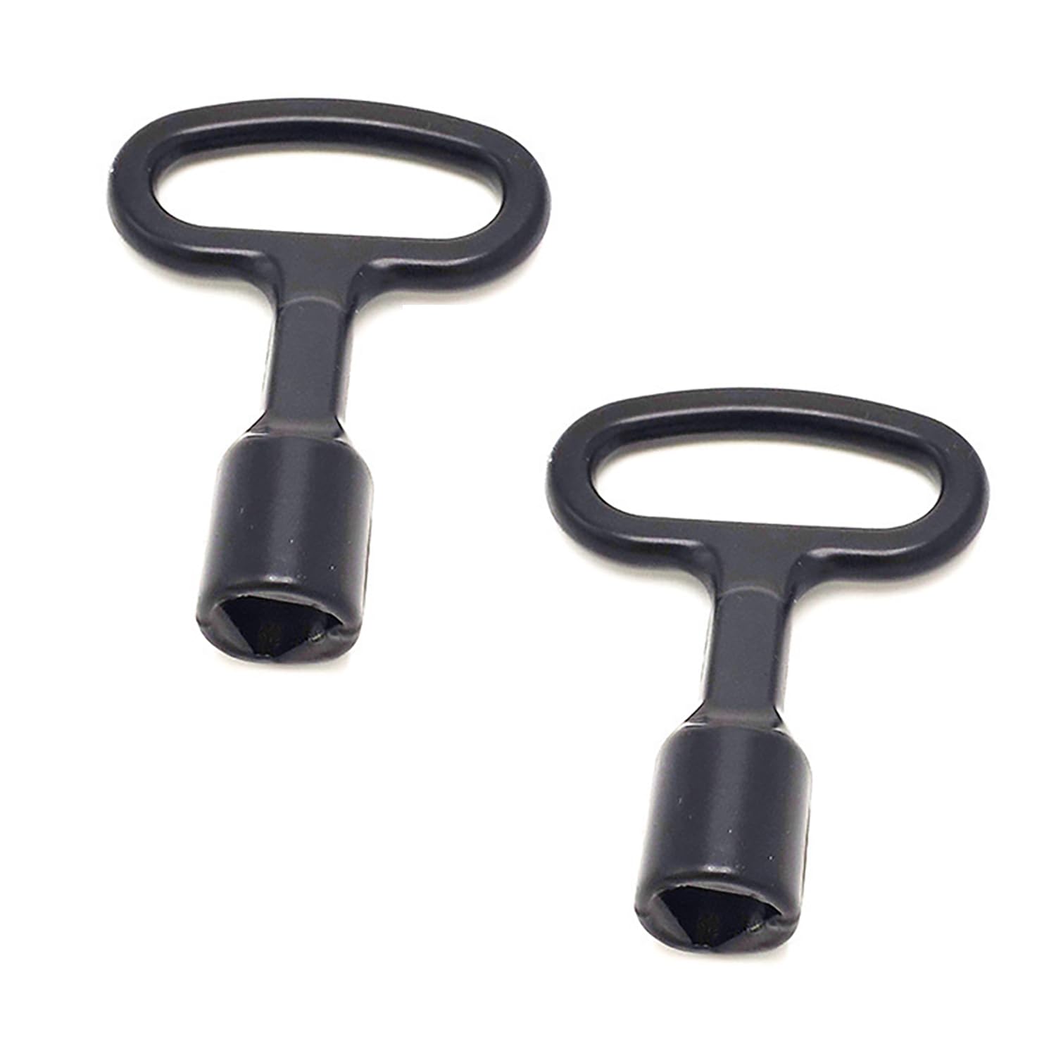 2 PCS Metal Triangular Key Meter Box Key Triangle Socket Spanner Key, Gas Meter Box Key, Triangular Spanner Key for Gas Water Electric Meter Box Cabinet Elevator Door, Black