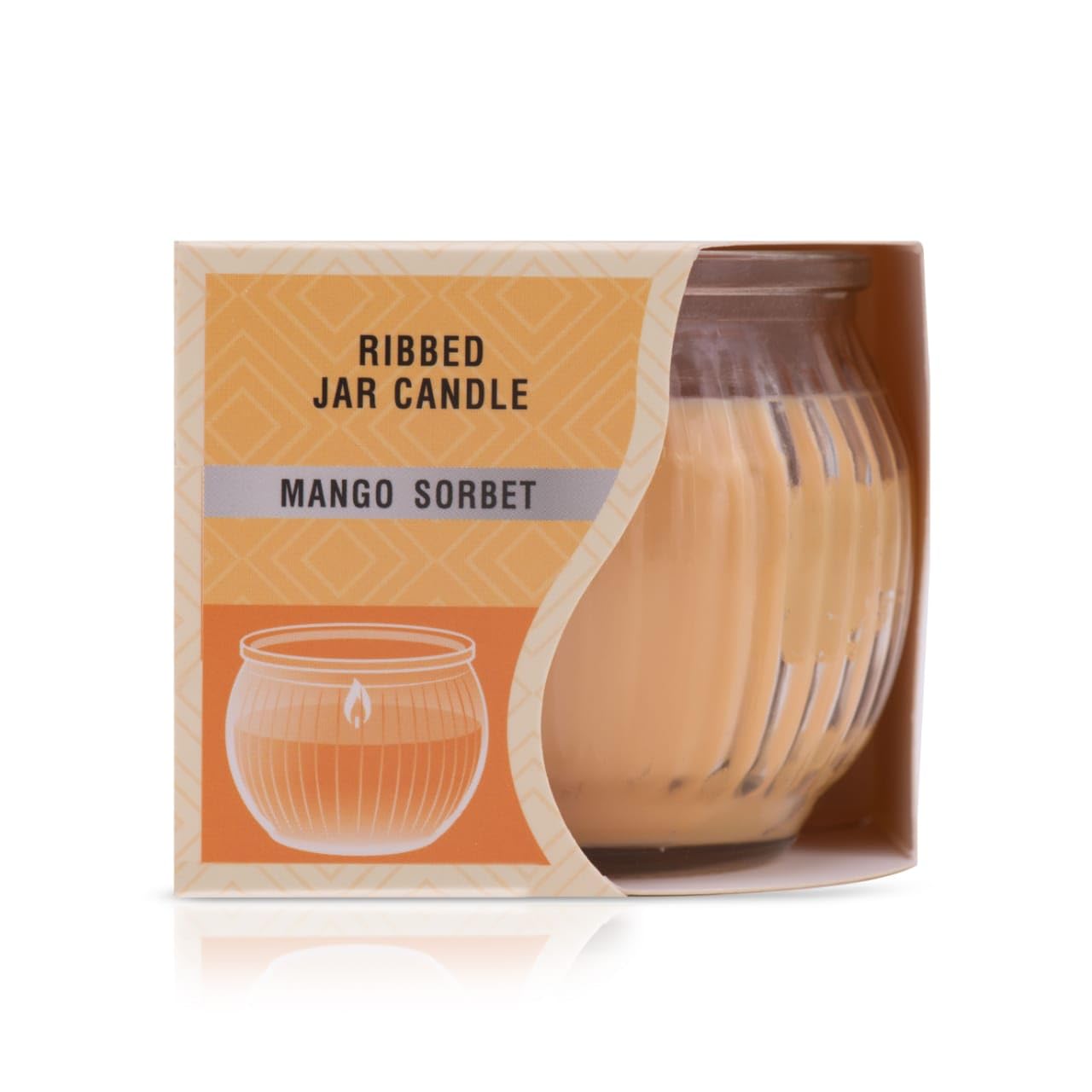 Iris Homefragrances Ribbed Jar Candle- 110g - Fragrance Mango Sorbet(Set of 2) (Mango Sorbet)