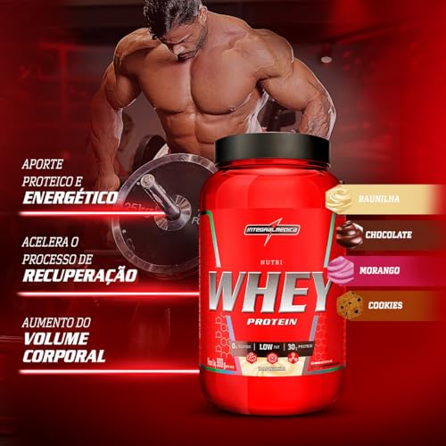 Integralmédica - Nutri Whey Protein Baunilha - Suplemento Alimentar Hipercalórico, Ganho Muscular e Recuperação Pós-Treino - Fonte de Proteínas e Carboidratos - Pote 900g
