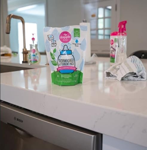 Dapple Baby Dishwasher Pacs, Fragrance Free Dishwasher Pods, Plant Based, Hypoallergenic, 25 Count #TOP3