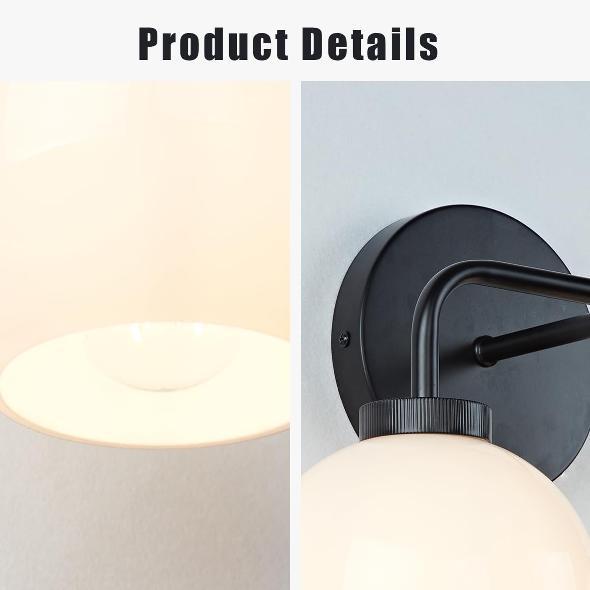 Kinkiety do sypialni, lampa ze szkła dmuchanego z ramą stalową, nowoczesna szklana lampa do wnętrz i na zewnątrz, oświetlenie łazienki, salonu, kuchni, pomieszczenia