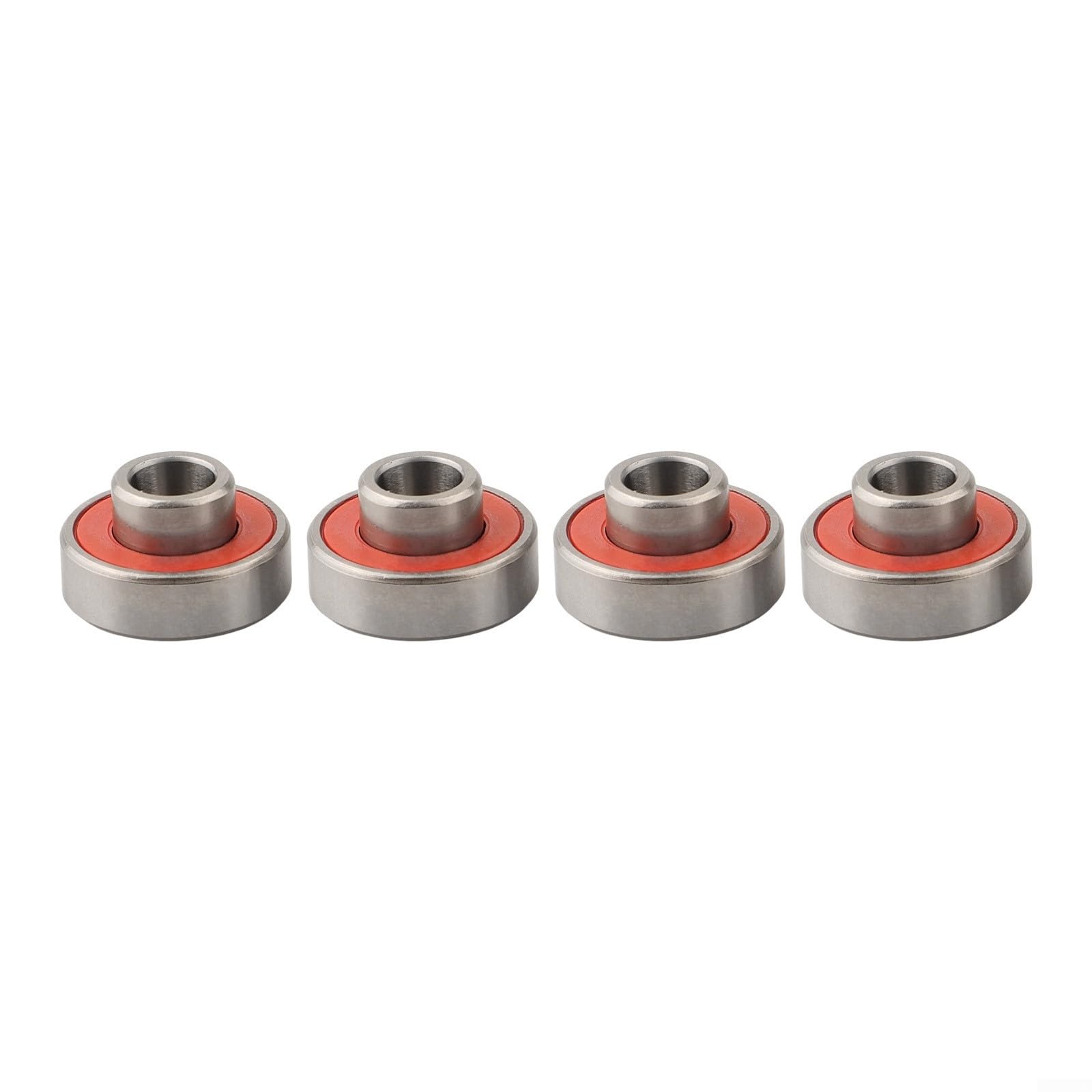 608-2RS - Cuscinetto a sfera a fila singola, 8 x 22 x 12,6 mm, con guarnizioni in gomma per resistenza agli agenti contaminanti, per skateboard, longboard, scooter, dispositivi fidget spinner (rosso