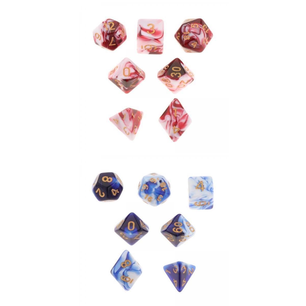 ATORSE Toy 14pcs Polyhedral Dice Board Games Double-Colors Family Games for DND RPG -Toys & Hobbies-Games-Role Playing Games-Dungeons & Dragons-Accessories & Dice-image-36