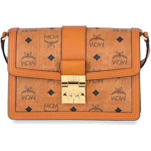 MCM Visetos Tracy Shoulder Bag - Cognac