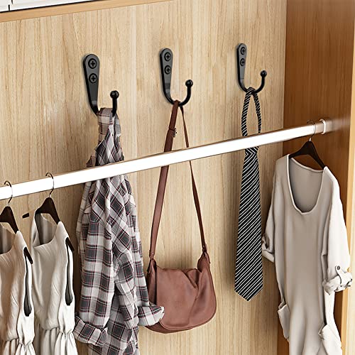 Prigvot GGGJPL-0004 15 Pcs Black Wall Mounted Coat Hooks, Hanger Hook With 30 Pieces Screws For Towel, Key, Robe thumb #6