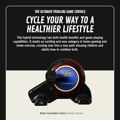 Image of Interactive Stationary Exercise Bike for Kids & Adults - Motion Powered Fitness Device with 6 Games, Bluetooth App, Adjustable Resistance, USB Charging, Family Cardio Trainer
