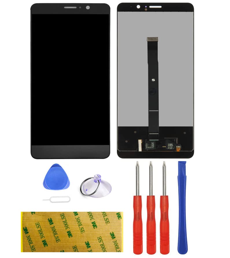 LTZGO LCD Táctil Reemplazo con Huawei Mate 9 Pantalla Negro Repuesto Reparación Ensamblaje Asamblea Digitalizador con Kit Adhesiva Herramientas (sin Marco)